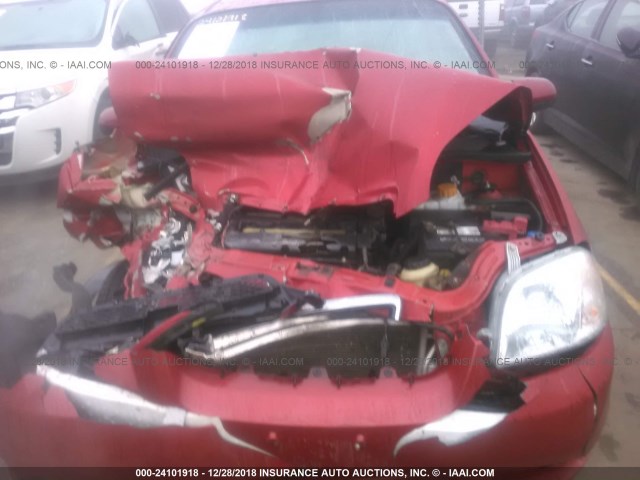 KL1TD5DE7AB132240 - 2010 CHEVROLET AVEO LS/LT RED photo 6