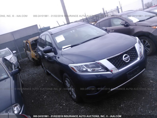 5N1AR2MM9EC721499 - 2014 NISSAN PATHFINDER S/SV/SL/PLATINUM BLUE photo 1