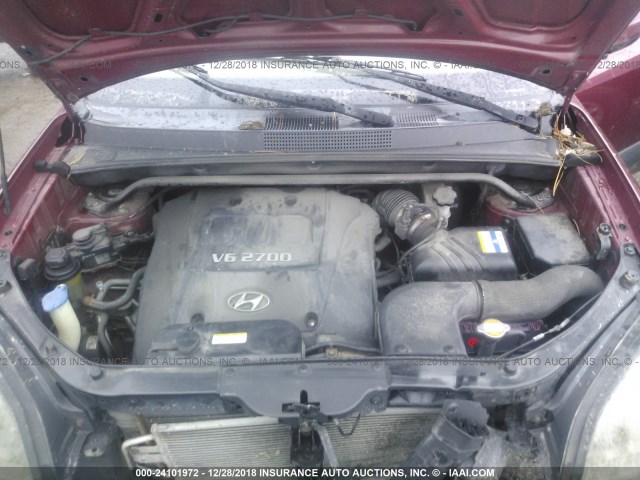 KM8JN12D47U666997 - 2007 HYUNDAI TUCSON SE/LIMITED RED photo 10