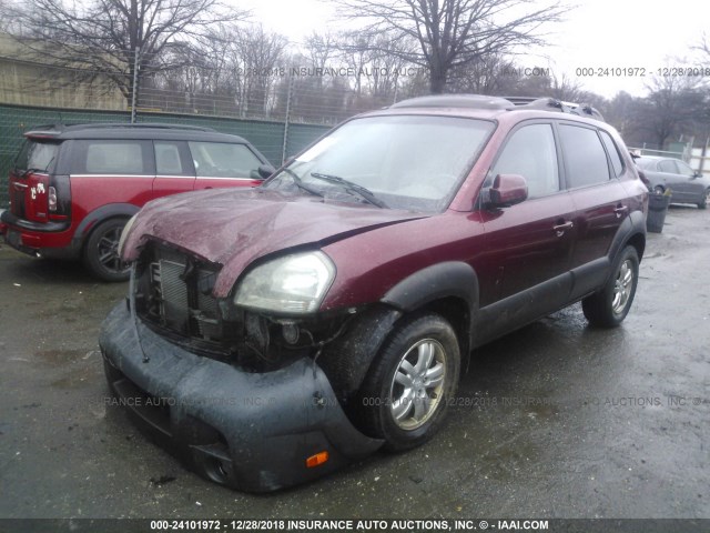 KM8JN12D47U666997 - 2007 HYUNDAI TUCSON SE/LIMITED RED photo 2