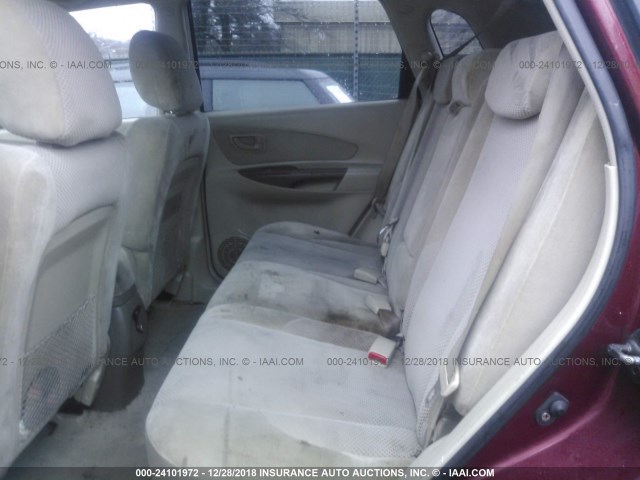 KM8JN12D47U666997 - 2007 HYUNDAI TUCSON SE/LIMITED RED photo 8