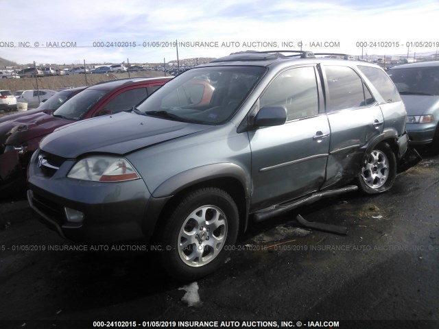 2HNYD18671H500198 - 2001 ACURA MDX TOURING GRAY photo 2