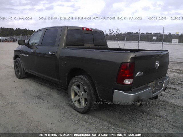 1C6RD6LT2CS246648 - 2012 DODGE RAM 1500 SLT GREEN photo 3