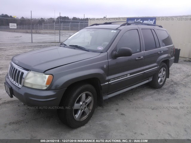 1J8GW68J84C399136 - 2004 JEEP GRAND CHEROKEE OVERLAND GRAY photo 2