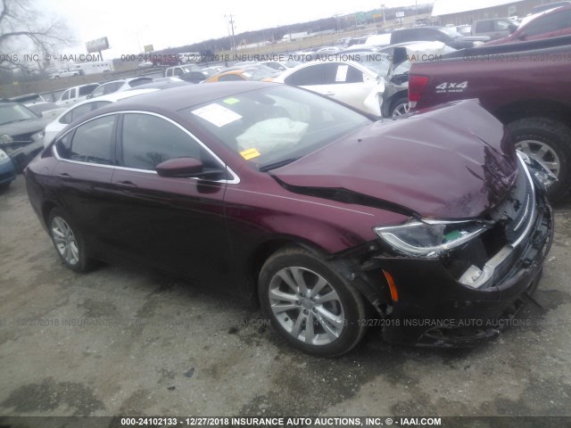 1C3CCCAB0GN124602 - 2016 CHRYSLER 200 LIMITED MAROON photo 1