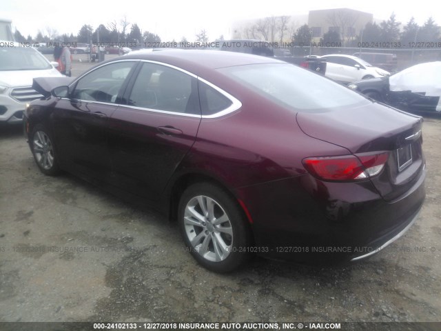 1C3CCCAB0GN124602 - 2016 CHRYSLER 200 LIMITED MAROON photo 3