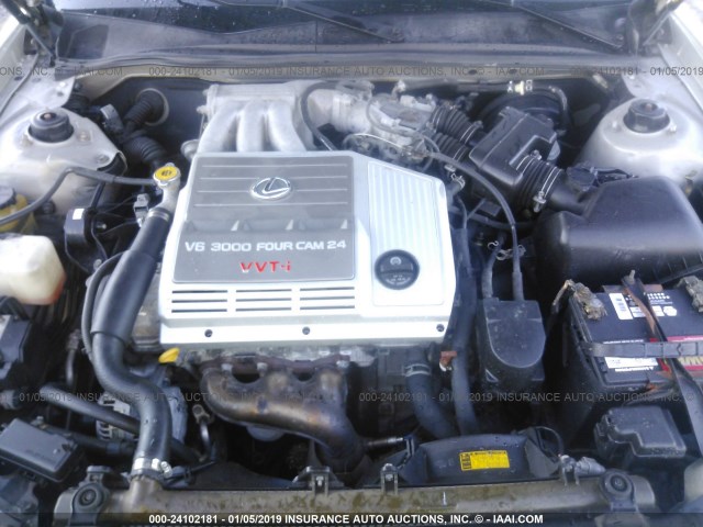 JT8BF28GX10308331 - 2001 LEXUS ES 300 SILVER photo 10