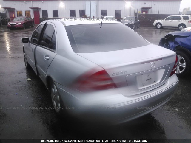 WDBRF61J02F147787 - 2002 MERCEDES-BENZ C 240 SILVER photo 3