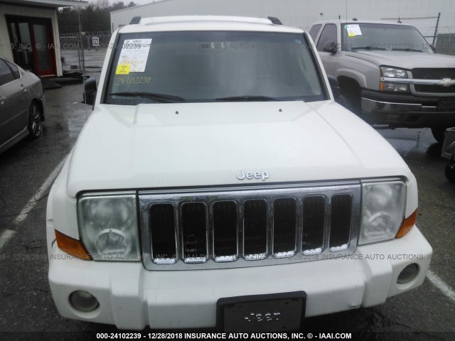 1J8HG58P37C573389 - 2007 JEEP COMMANDER LIMITED WHITE photo 6