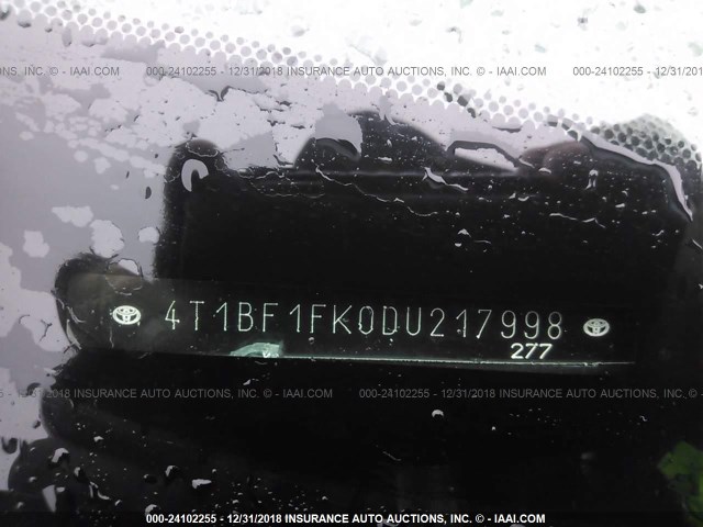 4T1BF1FK0DU217998 - 2013 TOYOTA CAMRY L/SE/LE/XLE 灰色 照片 9