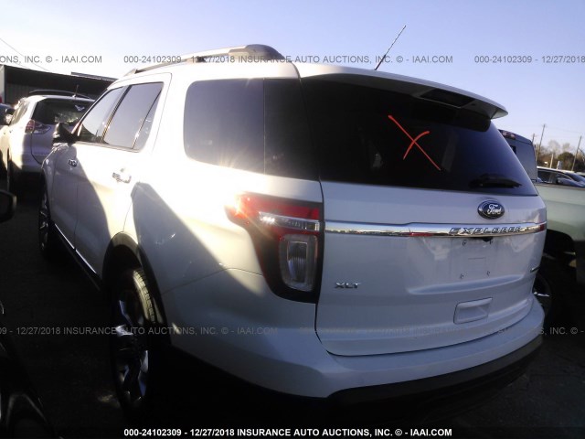 1FM5K7D87EGA79685 - 2014 FORD EXPLORER XLT WHITE photo 3