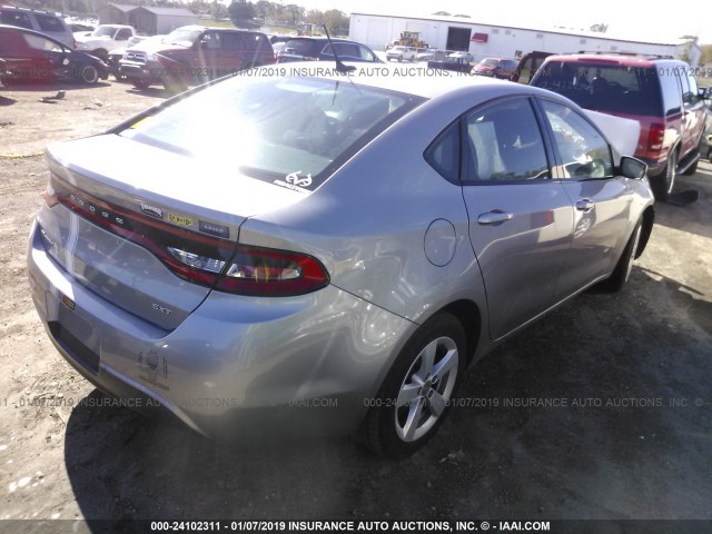 1C3CDFBB4FD212120 - 2015 DODGE DART SXT SILVER photo 4