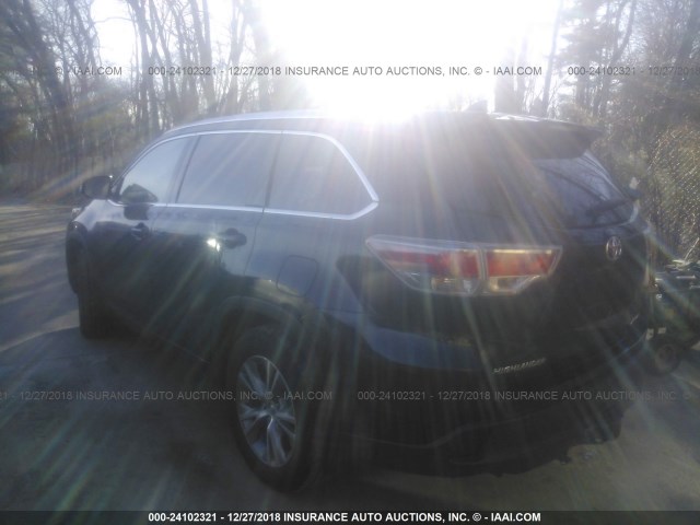 5TDJKRFH5FS099615 - 2015 TOYOTA HIGHLANDER XLE BLACK photo 3