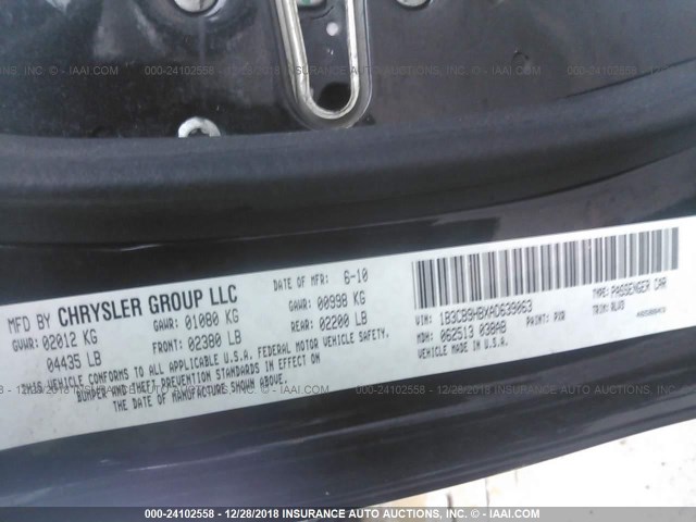 1B3CB9HBXAD639063 - 2010 DODGE CALIBER UPTOWN BLACK photo 9