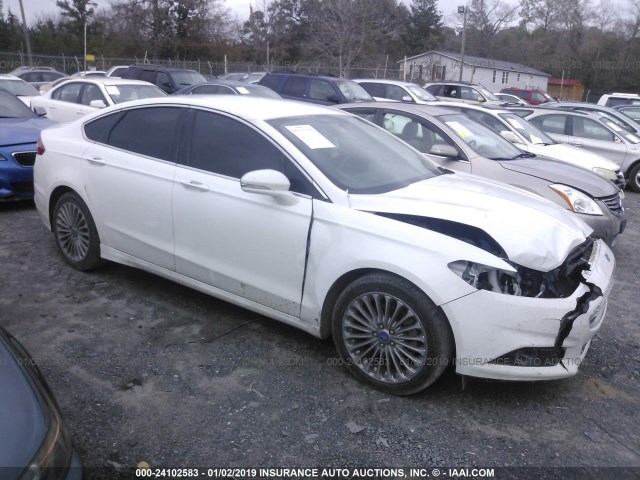 3FA6P0K90DR164359 - 2013 FORD FUSION TITANIUM WHITE photo 1