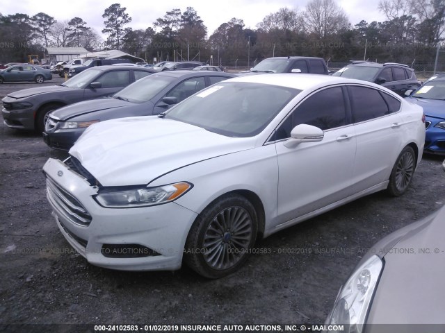 3FA6P0K90DR164359 - 2013 FORD FUSION TITANIUM WHITE photo 2