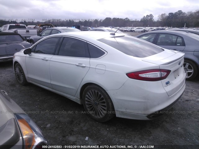 3FA6P0K90DR164359 - 2013 FORD FUSION TITANIUM WHITE photo 3