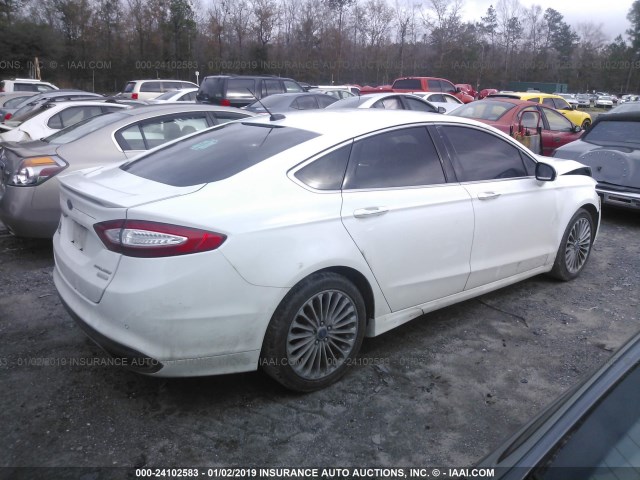 3FA6P0K90DR164359 - 2013 FORD FUSION TITANIUM WHITE photo 4