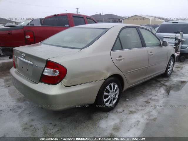 4T1BE32K33U716331 - 2003 TOYOTA CAMRY LE/XLE/SE GOLD photo 4