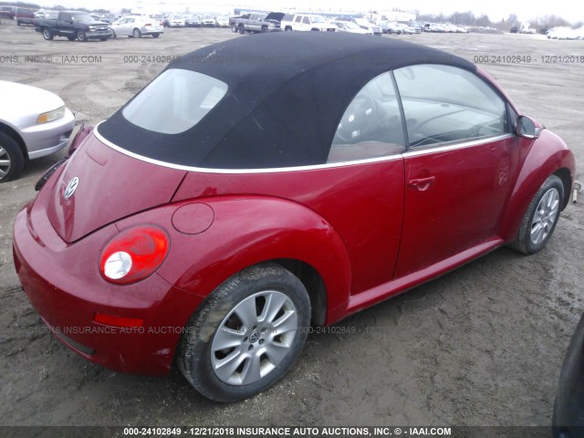 3VWRF31Y89M400083 - 2009 VOLKSWAGEN NEW BEETLE S RED photo 4