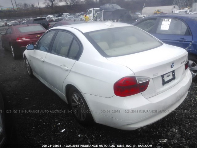 WBAVA33527KX82261 - 2007 BMW 328 I WHITE photo 3