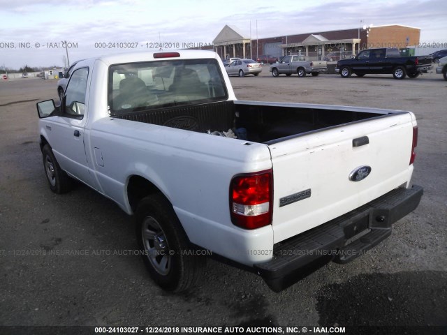 1FTYR10D47PA42559 - 2007 FORD RANGER WHITE photo 3