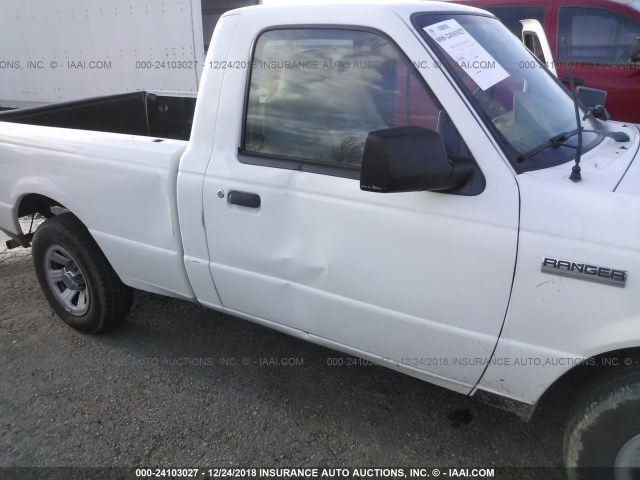 1FTYR10D47PA42559 - 2007 FORD RANGER WHITE photo 6