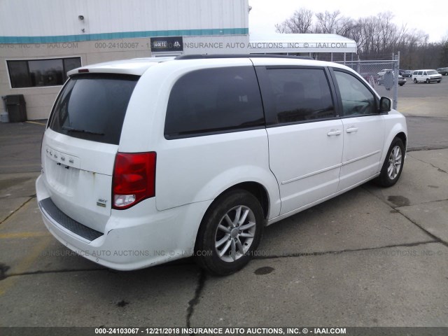 2C4RDGCG1ER319501 - 2014 DODGE GRAND CARAVAN SXT WHITE photo 4