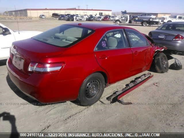 4T4BF3EK2AR029093 - 2010 TOYOTA CAMRY SE/LE/XLE RED photo 4