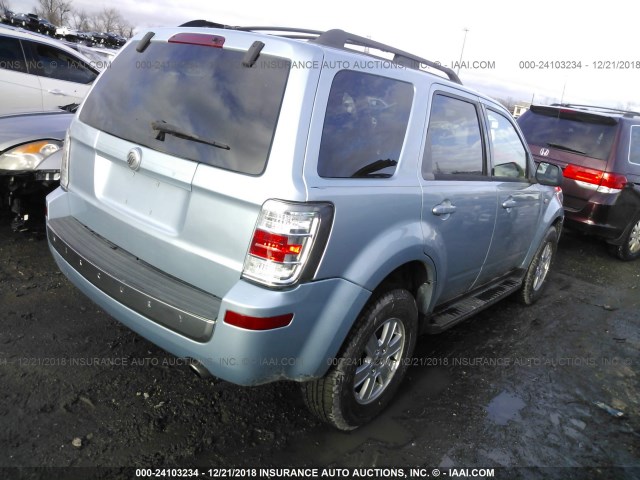 4M2CU91188KJ24962 - 2008 MERCURY MARINER Light Blue photo 4