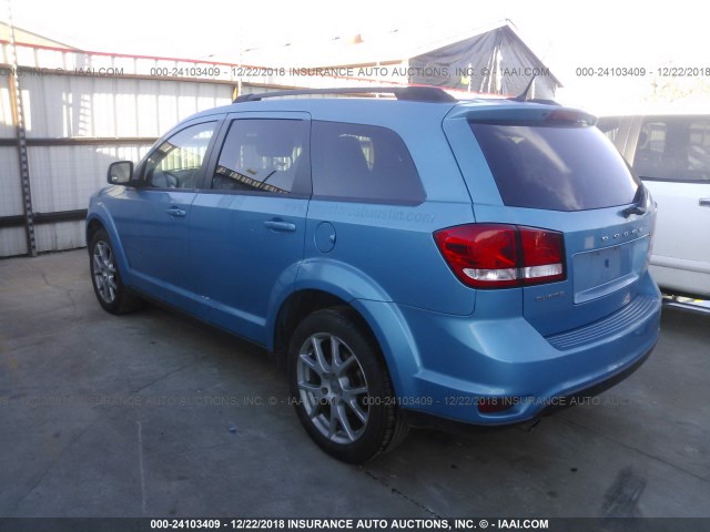 3D4PG1FG7BT538742 - 2011 DODGE JOURNEY BLUE photo 3