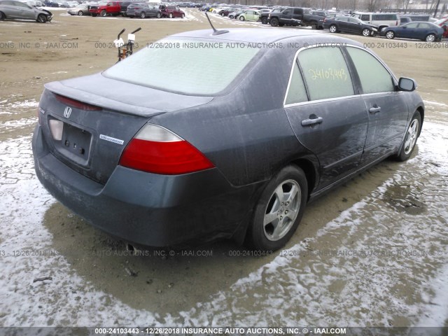 JHMCN365X6C001651 - 2006 HONDA ACCORD HYBRID GRAY photo 4