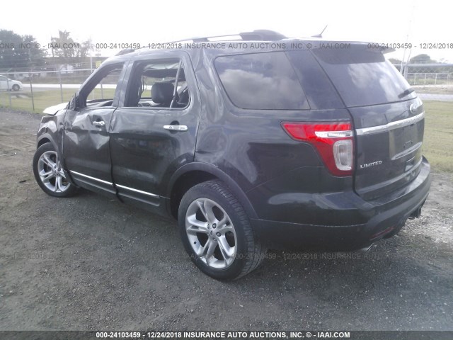 1FMHK8F89CGA78924 - 2012 FORD EXPLORER LIMITED BLACK photo 3