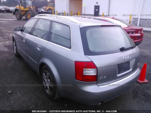 WAUVT68E12A212187 - 2002 AUDI A4 3.0 AVANT QUATTRO GRAY photo 3