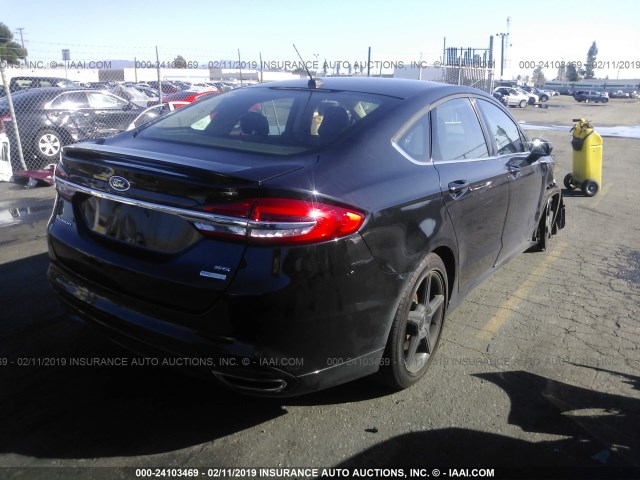 3FA6P0H93HR171173 - 2017 FORD FUSION SE BLACK photo 4