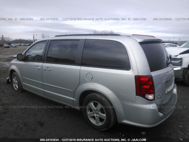 2C4RDGCGXCR201850 - 2012 DODGE GRAND CARAVAN SXT SILVER photo 3