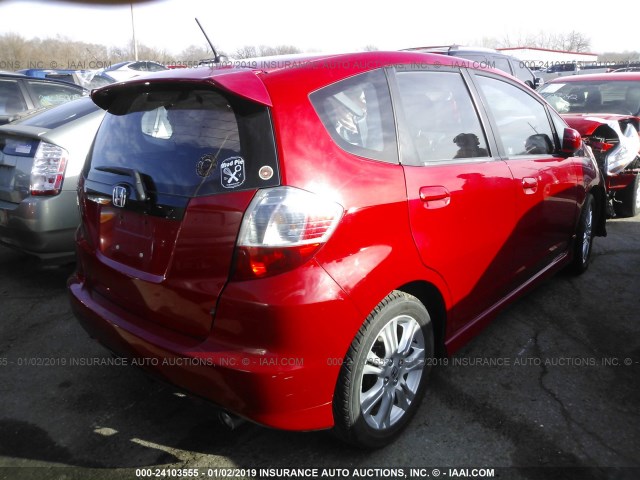 JHMGE88449S014411 - 2009 HONDA FIT SPORT RED photo 4