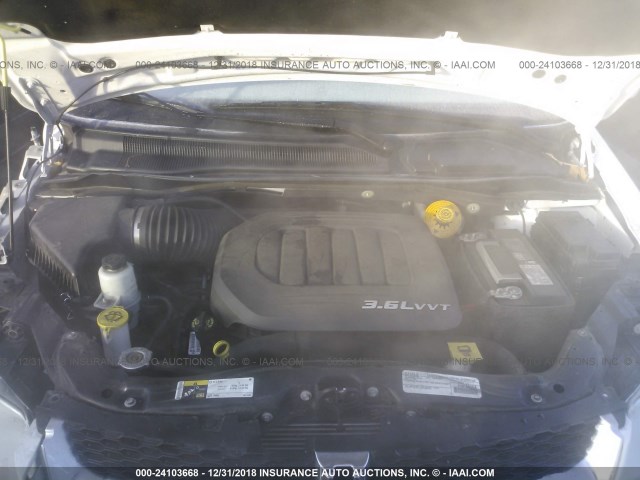 2C4RDGCG1GR328394 - 2016 DODGE GRAND CARAVAN SXT WHITE photo 10