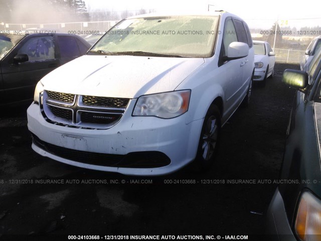 2C4RDGCG1GR328394 - 2016 DODGE GRAND CARAVAN SXT WHITE photo 2