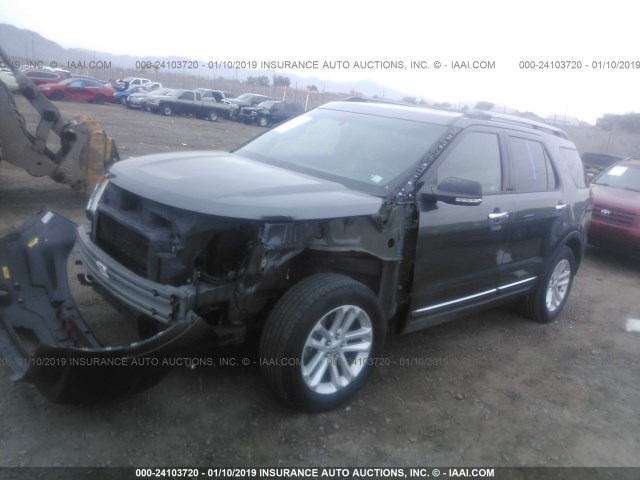 1FM5K7D91FGB12660 - 2015 FORD EXPLORER XLT GRAY photo 2