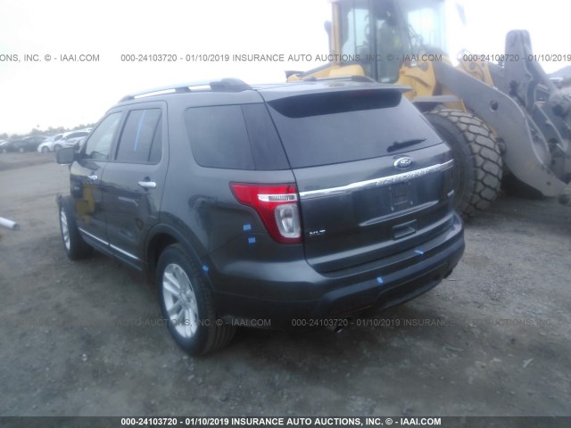 1FM5K7D91FGB12660 - 2015 FORD EXPLORER XLT GRAY photo 3