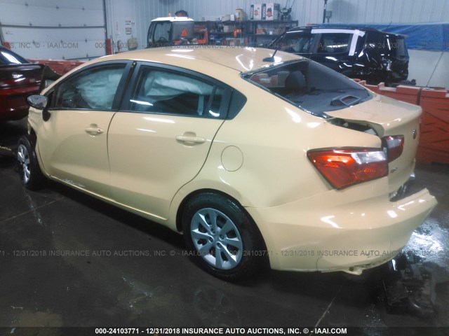 KNADM4A33G6604555 - 2016 KIA RIO LX YELLOW photo 3