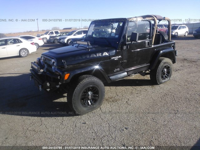 1J4FA59S2YP701161 - 2000 JEEP WRANGLER / TJ SAHARA BLACK photo 2