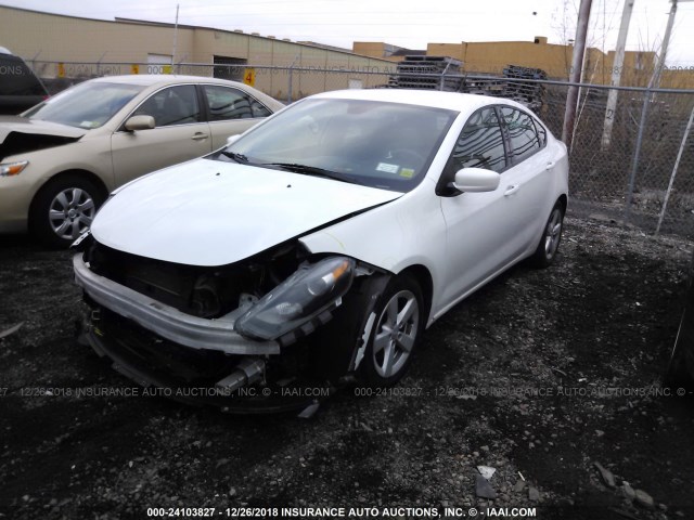 1C3CDFBB3FD265231 - 2015 DODGE DART SXT WHITE photo 2