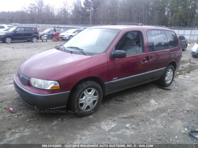 4M2ZV12T92DJ16888 - 2002 MERCURY VILLAGER SPORT RED photo 2