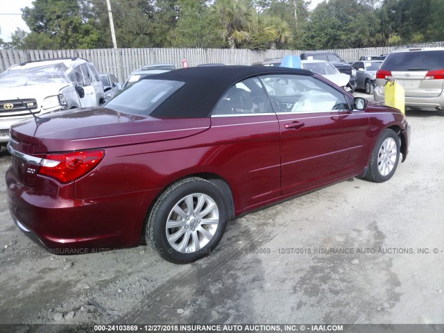 1C3BCBEG4CN248104 - 2012 CHRYSLER 200 TOURING RED photo 4