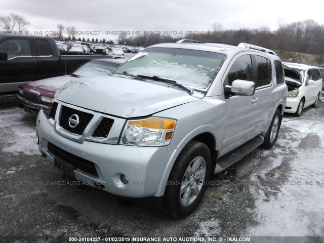 5N1BA0NE2BN619405 - 2011 NISSAN ARMADA PLATINUM SILVER photo 2