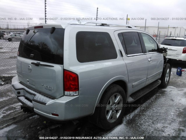 5N1BA0NE2BN619405 - 2011 NISSAN ARMADA PLATINUM SILVER photo 4