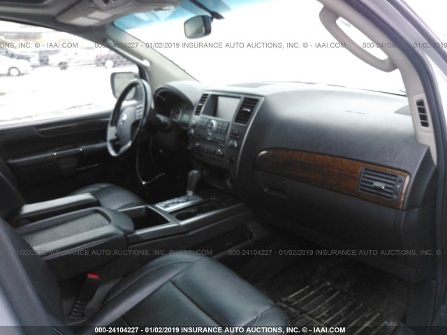 5N1BA0NE2BN619405 - 2011 NISSAN ARMADA PLATINUM SILVER photo 5