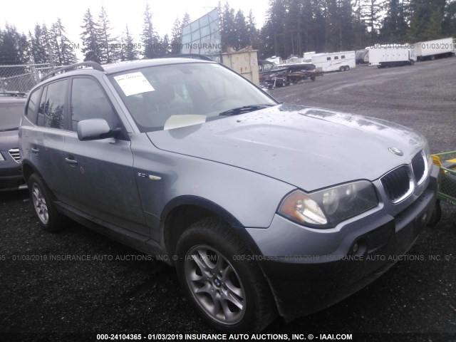 WBXPA93444WC33807 - 2004 BMW X3 3.0I SILVER photo 1